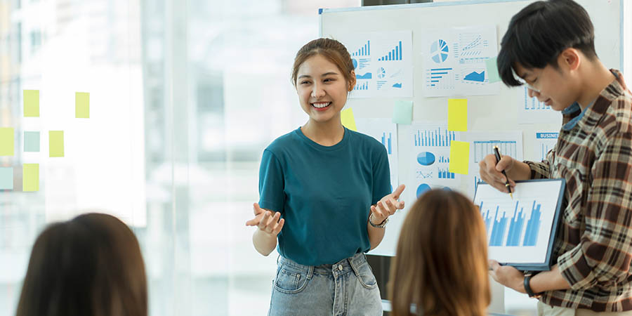 two people having a presentation