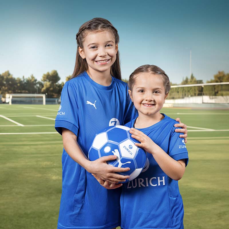 two girls with a football