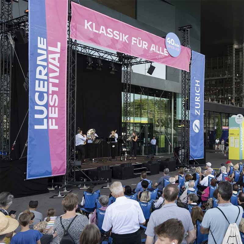 stage with a concert