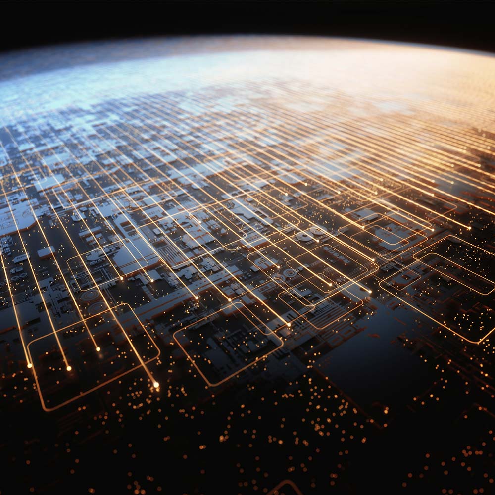 Data lines around the world