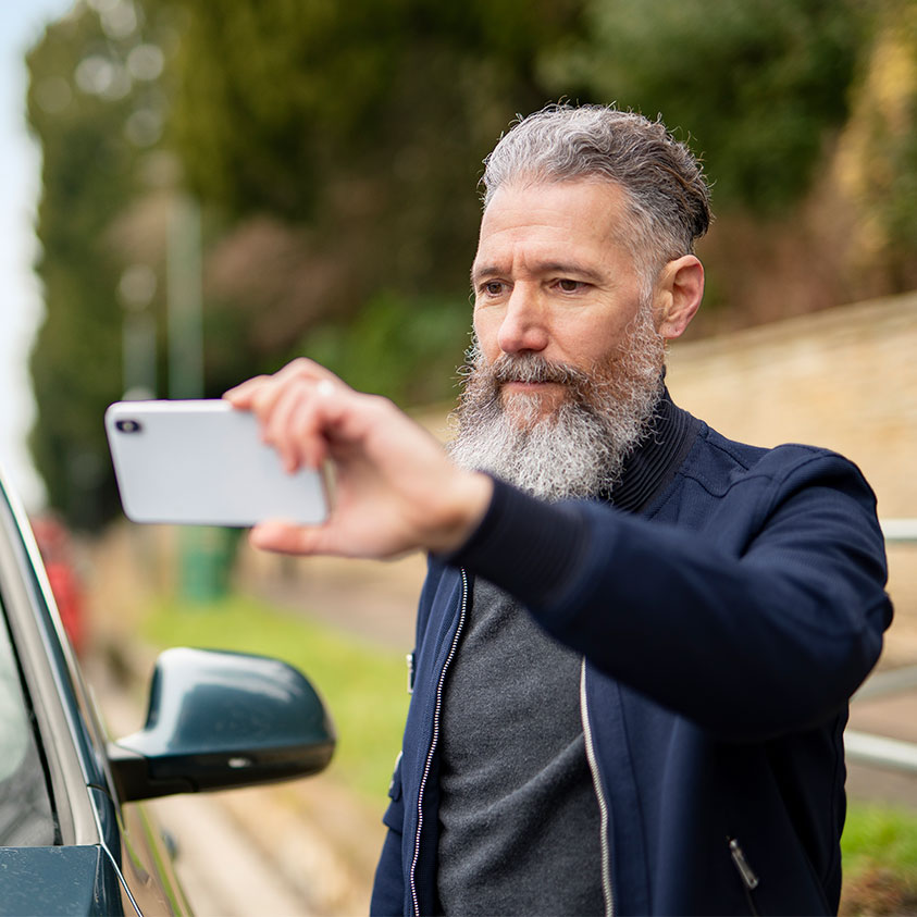 man holding a phone