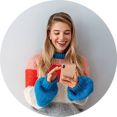 young woman with phone