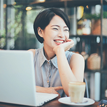 woman working on a computer