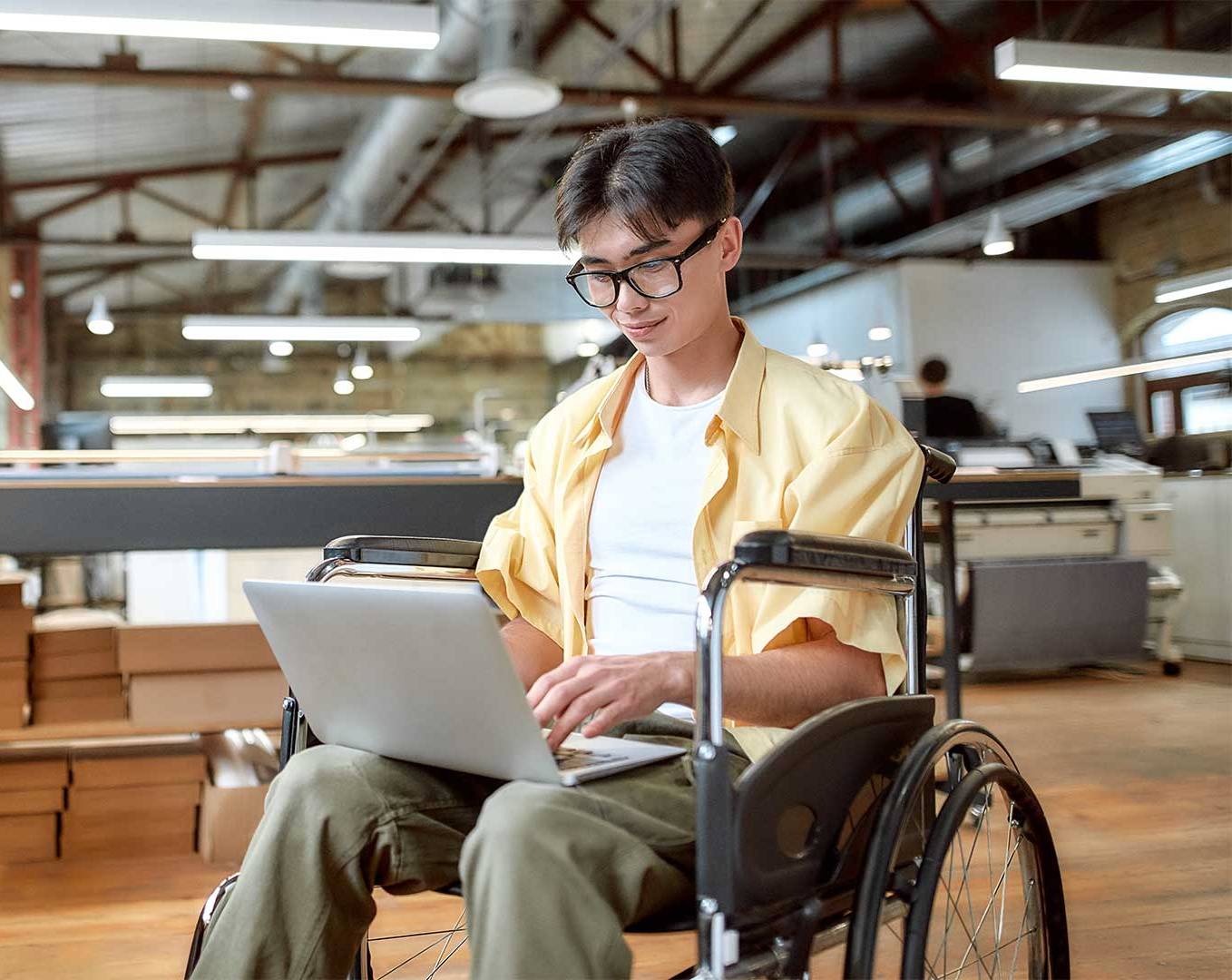 a man working on a computer