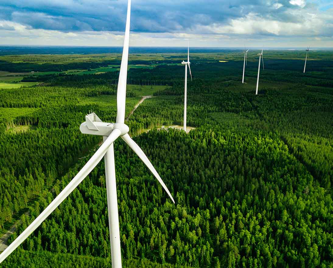 windmills in the fields