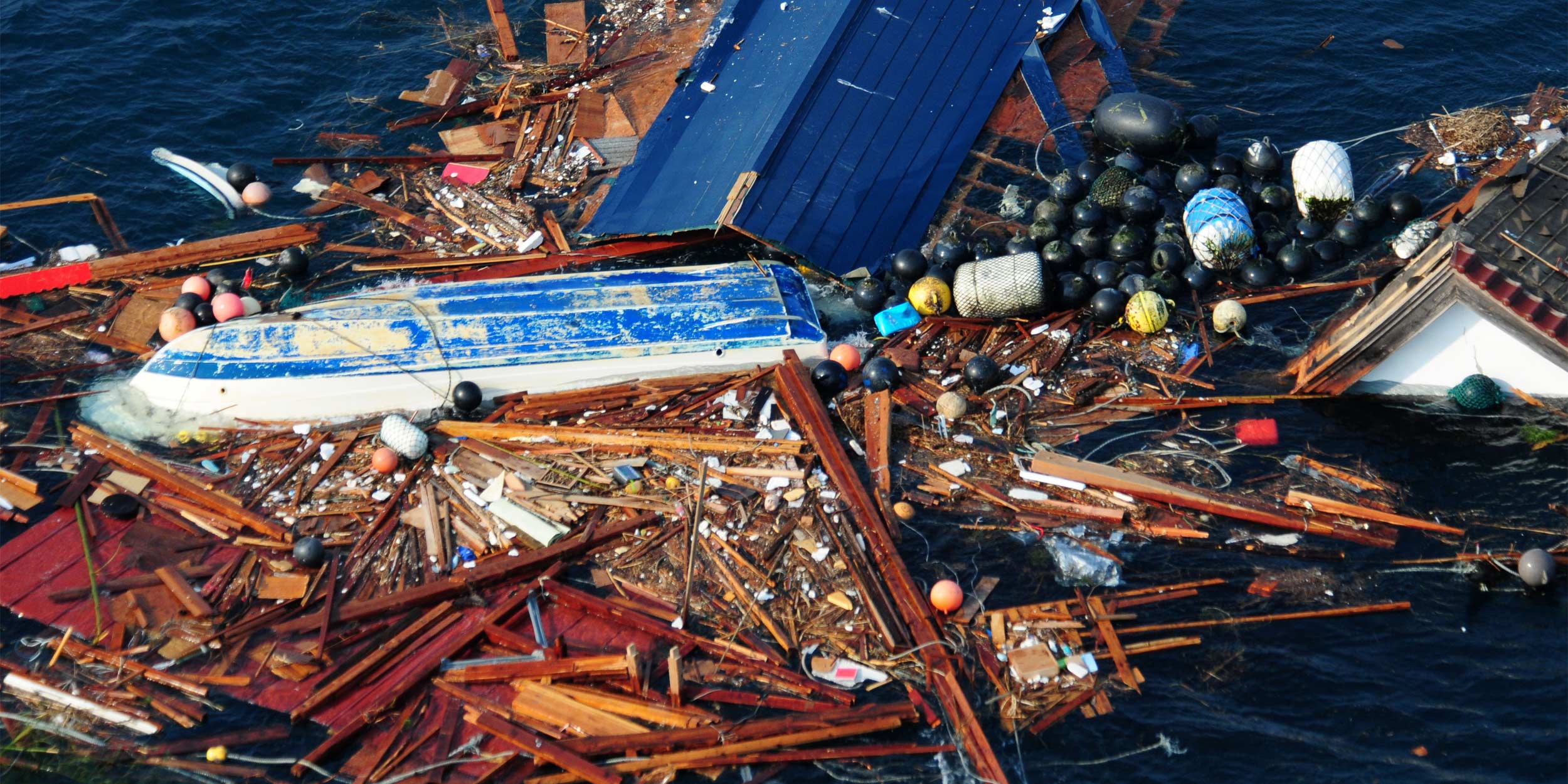 Image of debris after the tsunami