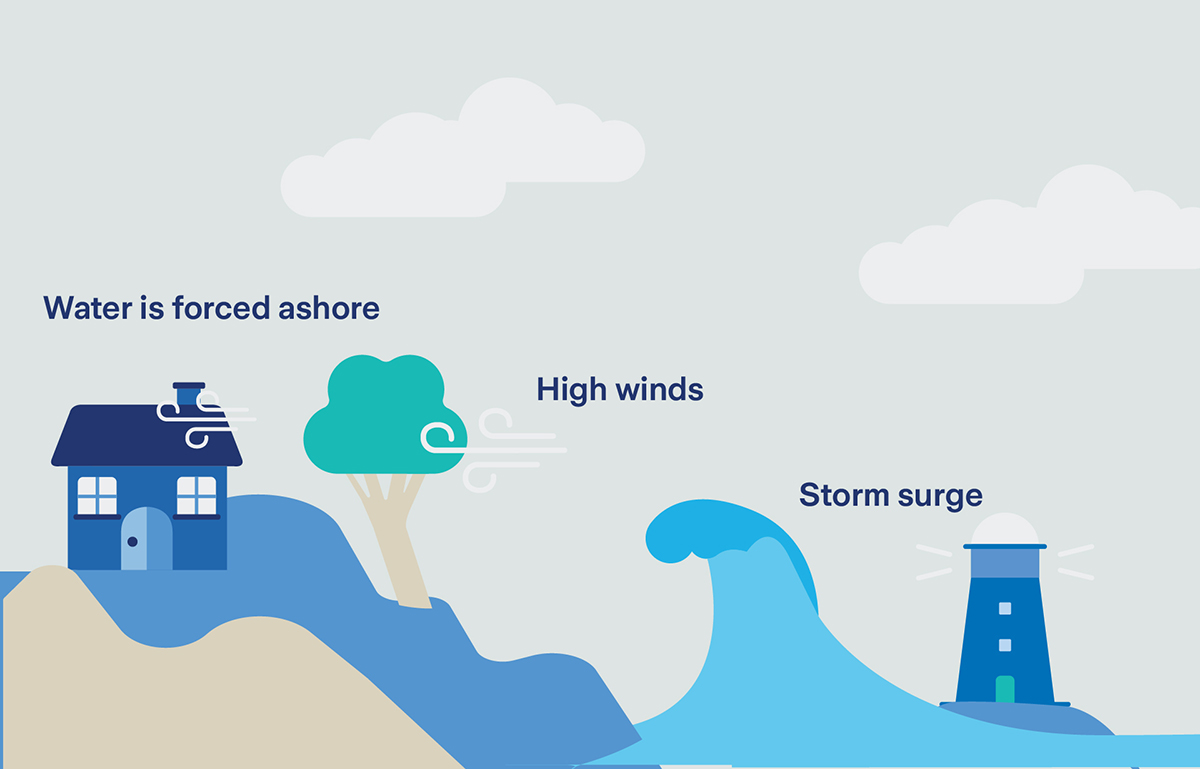 Infographic Coastal floods and storm surge
