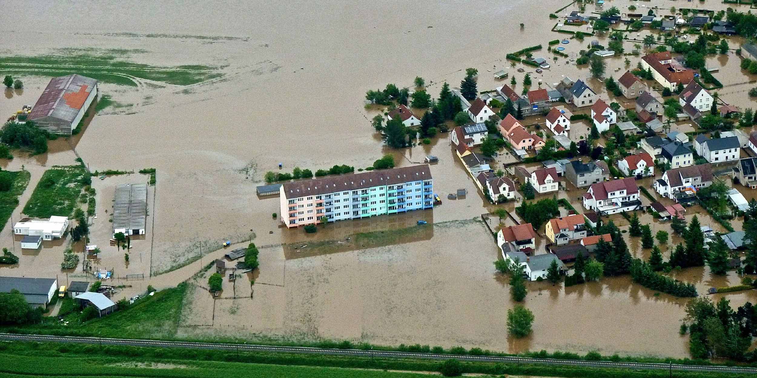 flooded village