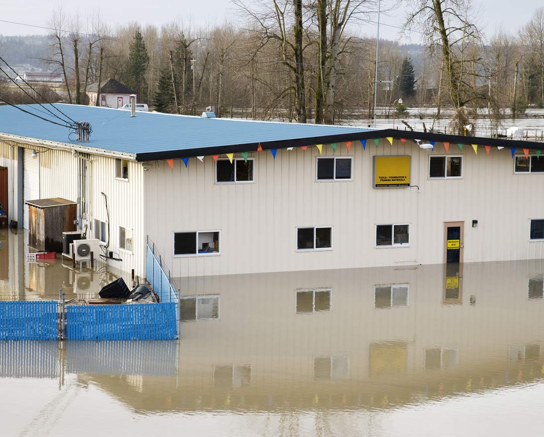 flooded building