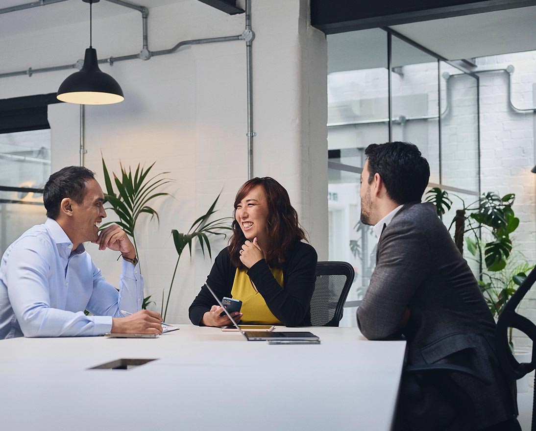 employees having a conversation