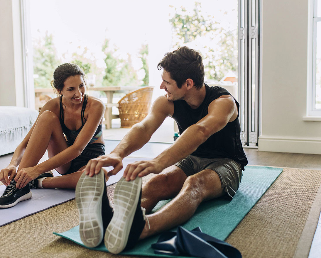 Couple exercising together