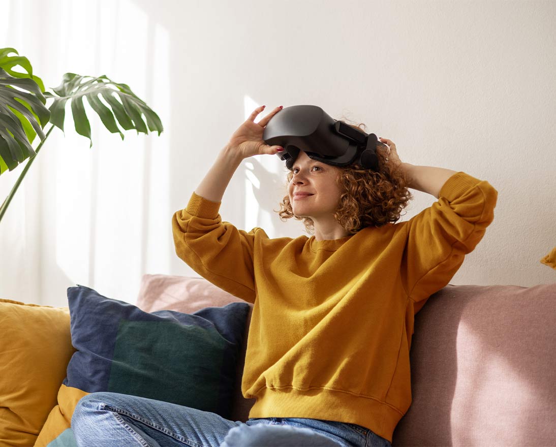 woman with VR glasses