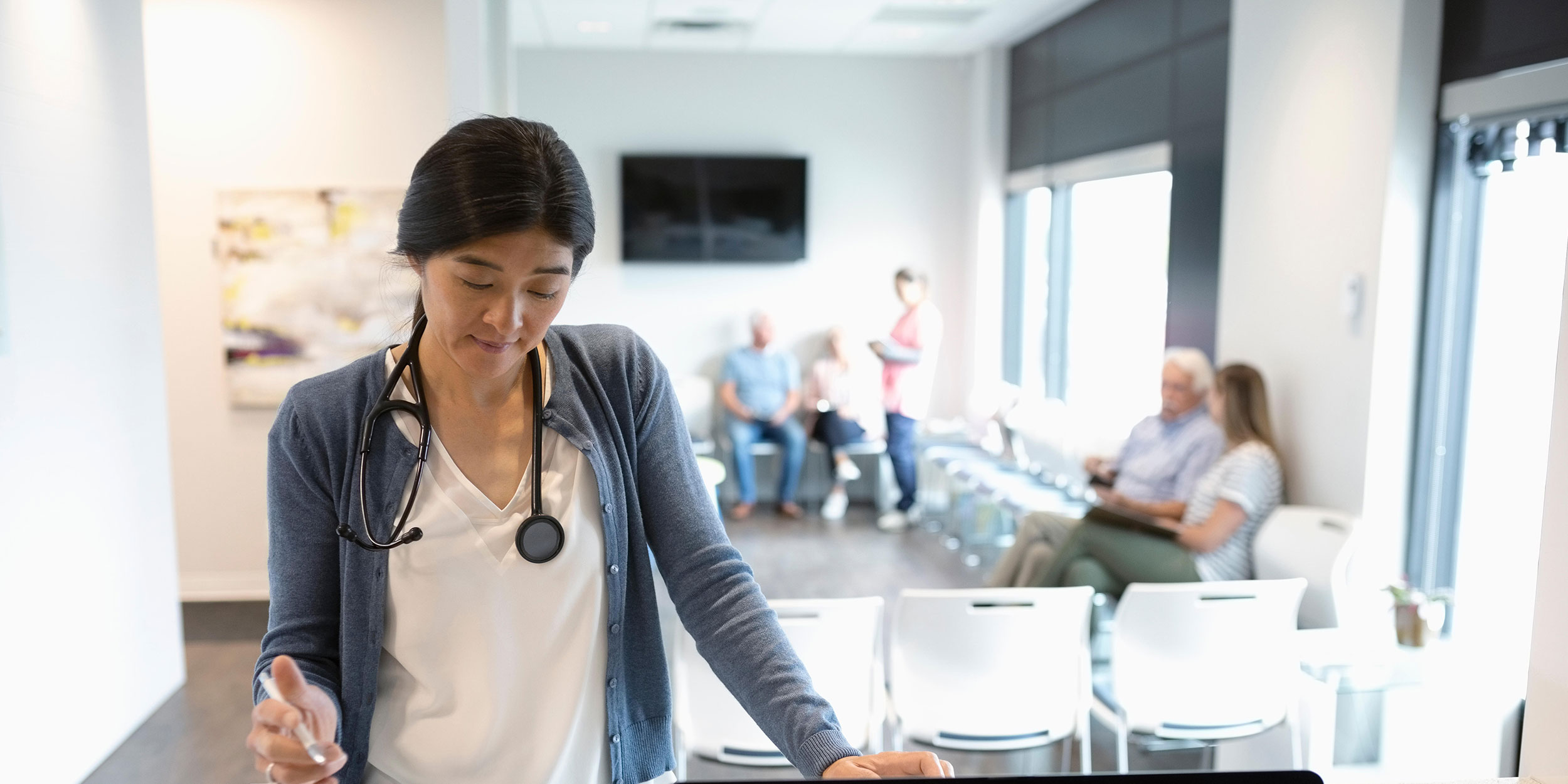 doctor doing paperwork