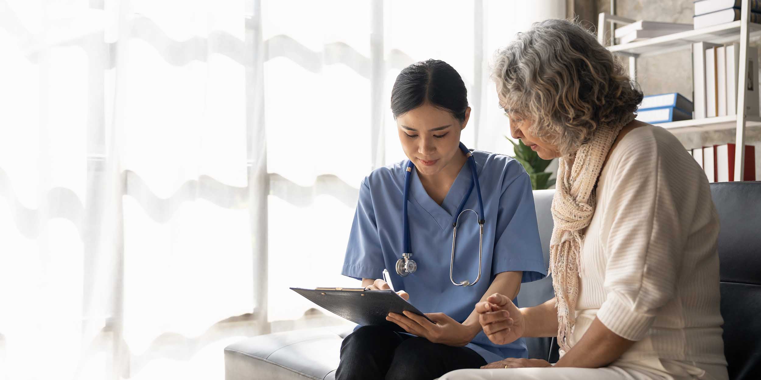 doctor discussing results with patient