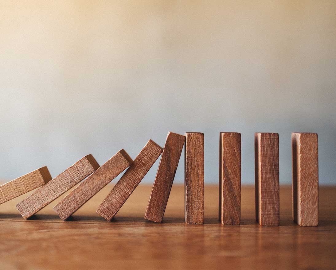 falling wooden dominoes blocks