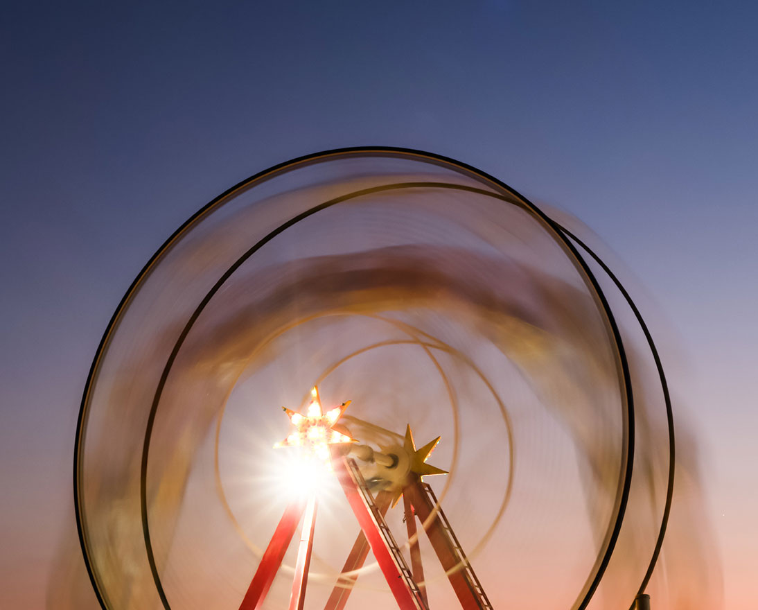 ferris wheel with a light