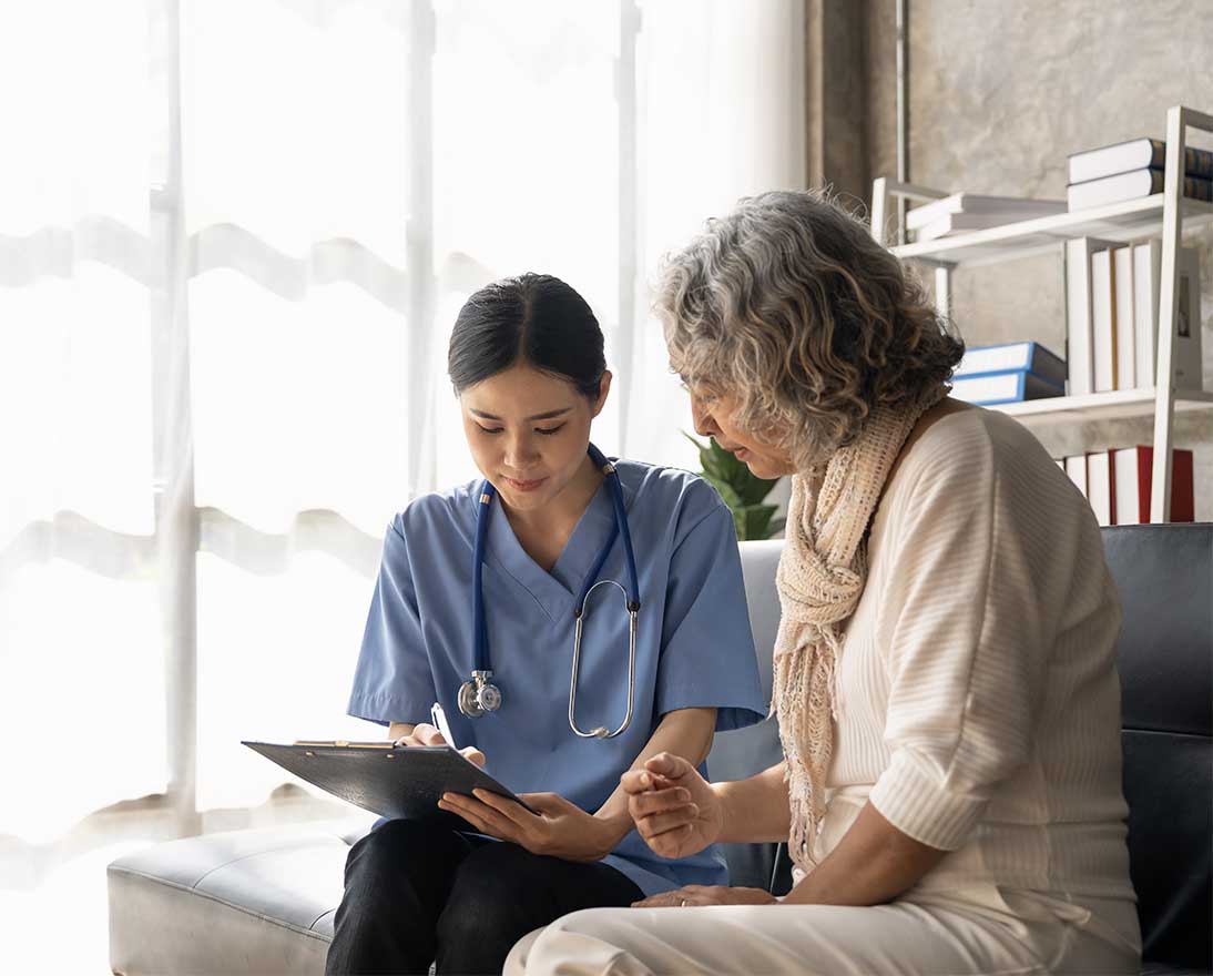 doctor discussing results with patient