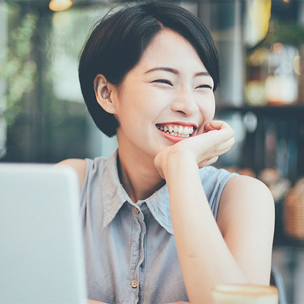 woman smiling