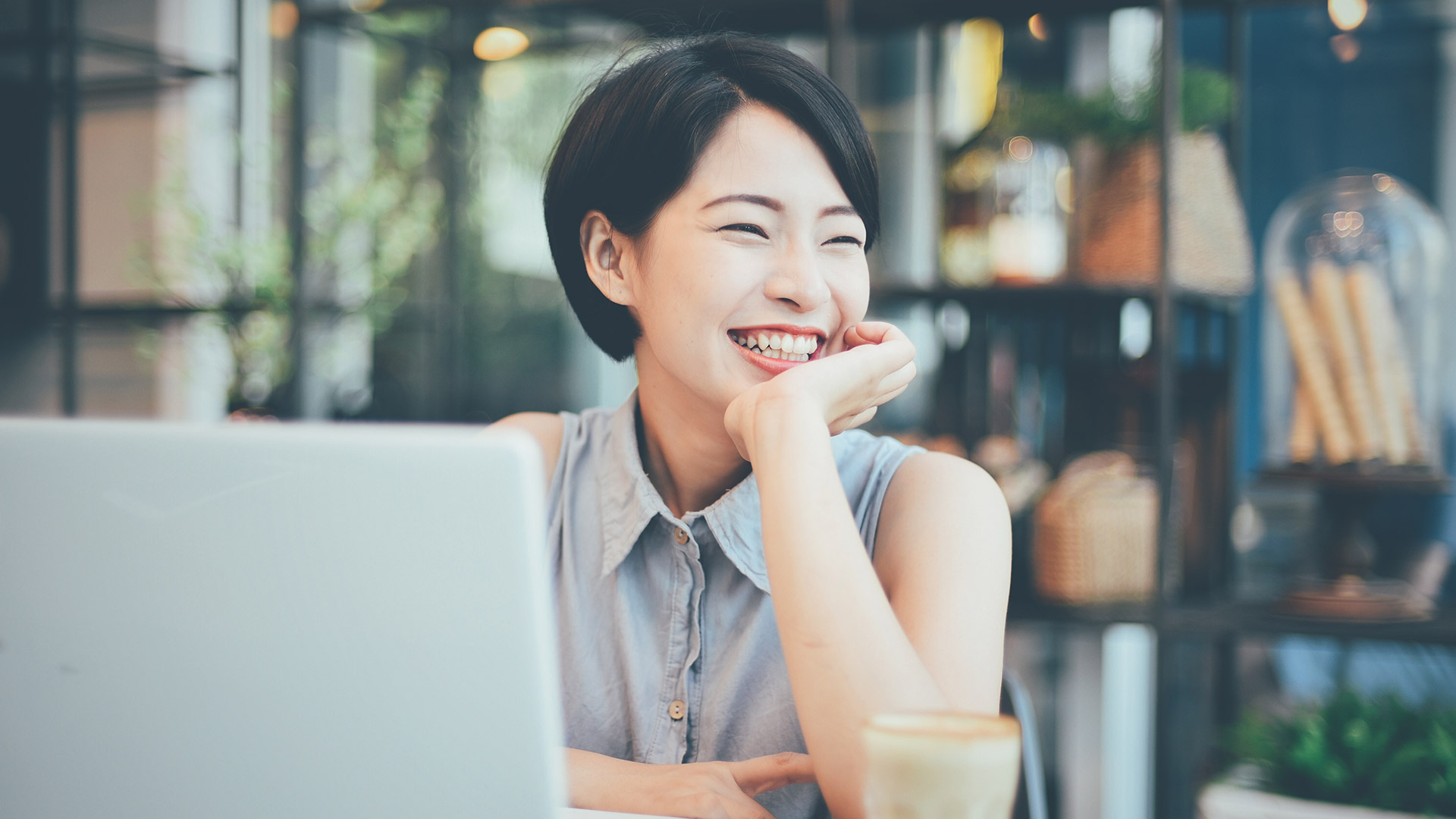 woman smiling