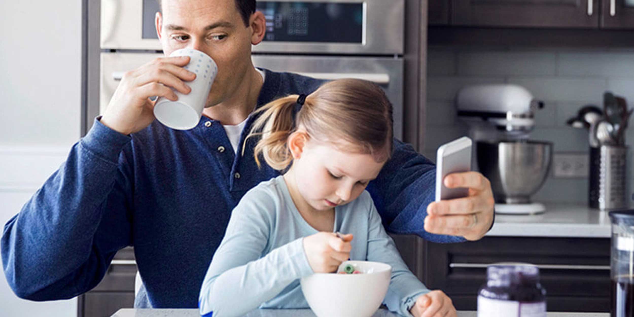 selfie of dad and little daughter
