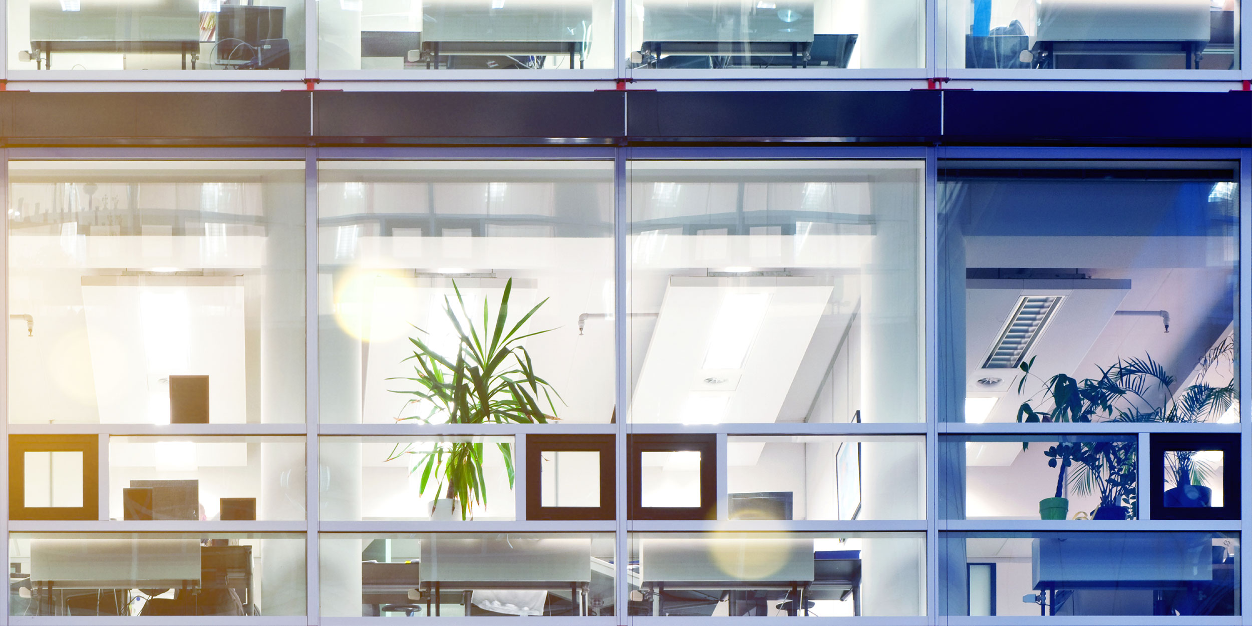Image of offices at night