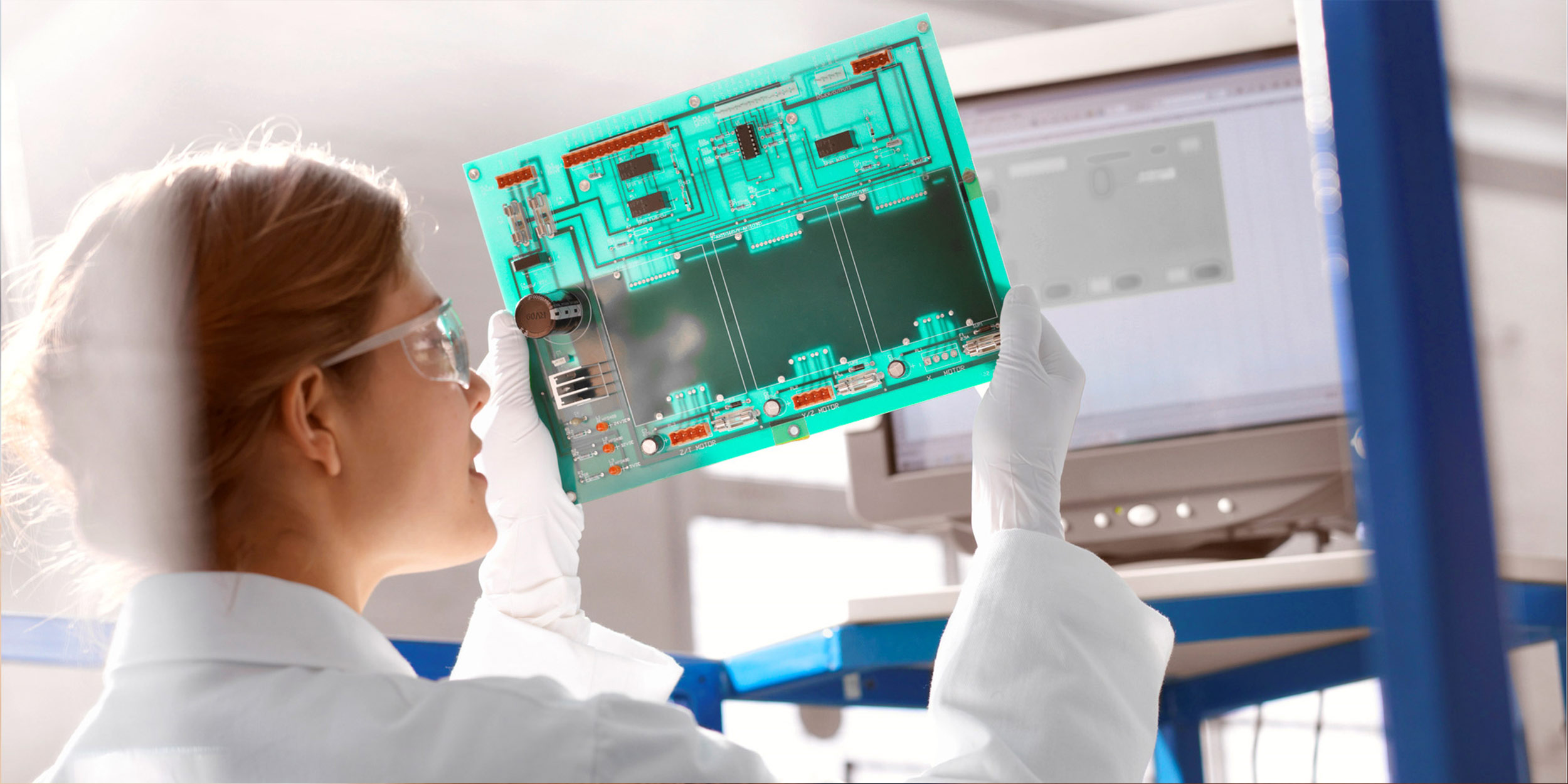 stage woman in lab