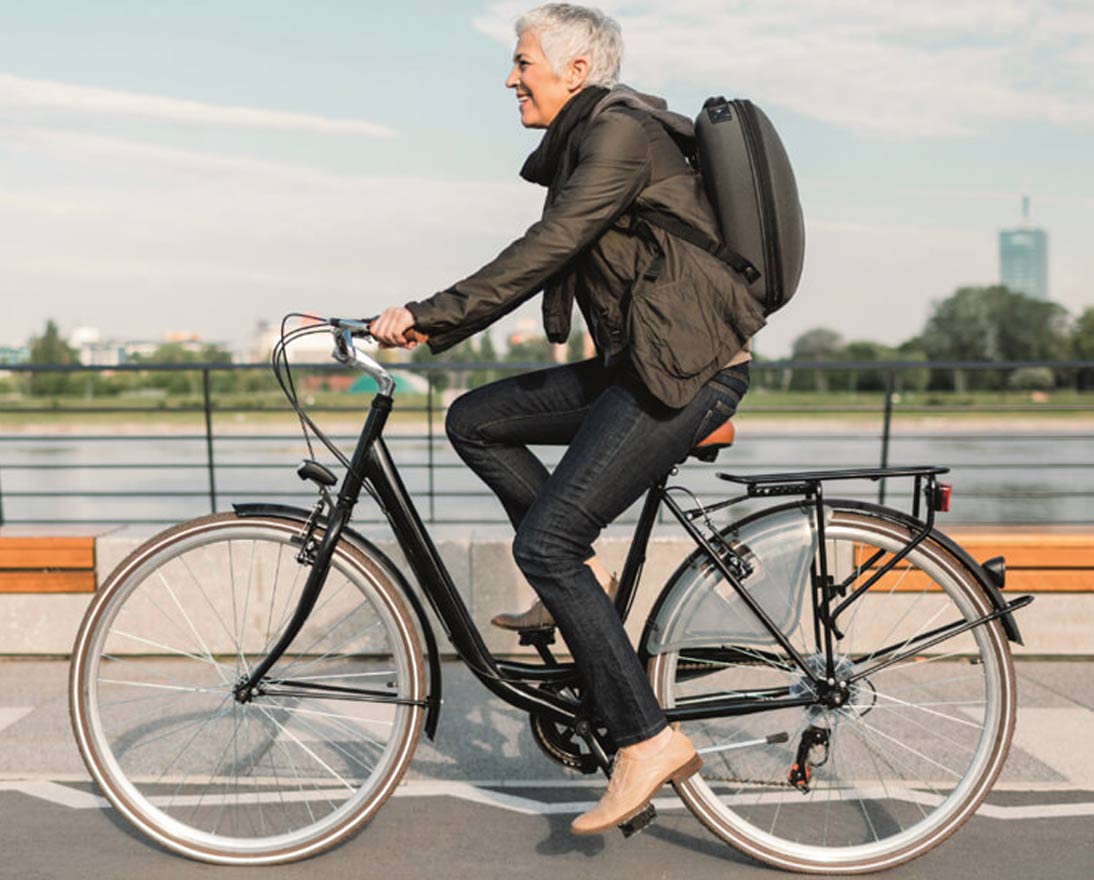 teaser woman on bike