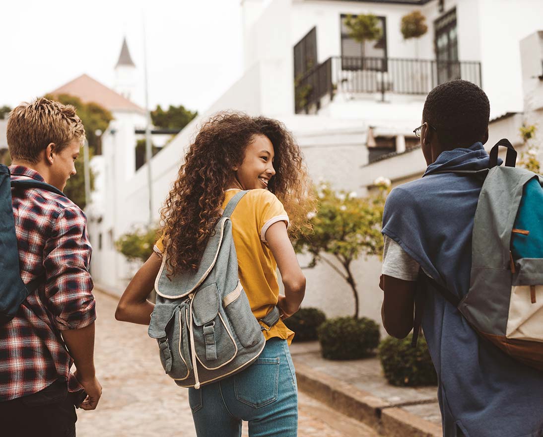 youth walking on street