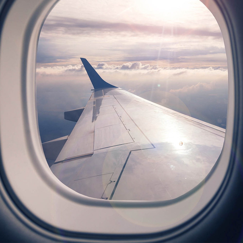 View out of the plane window