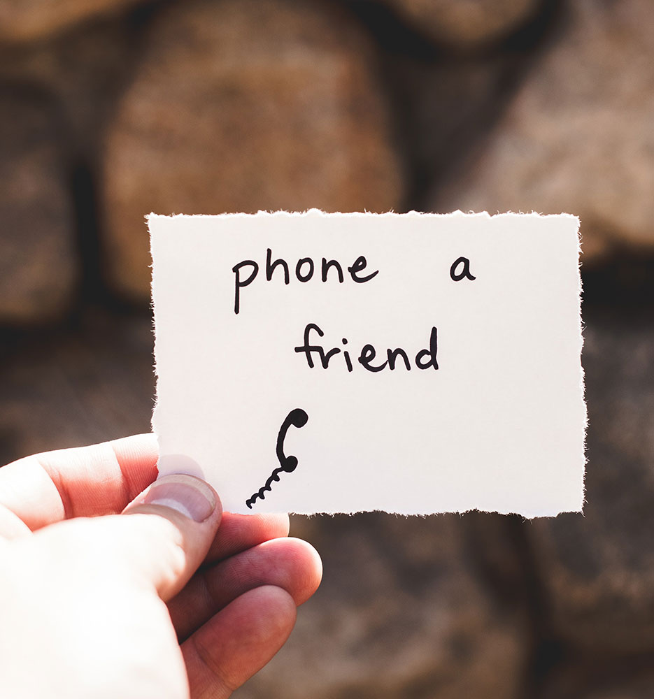 note that says phone a friend