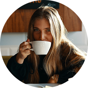 girl drinking coffee