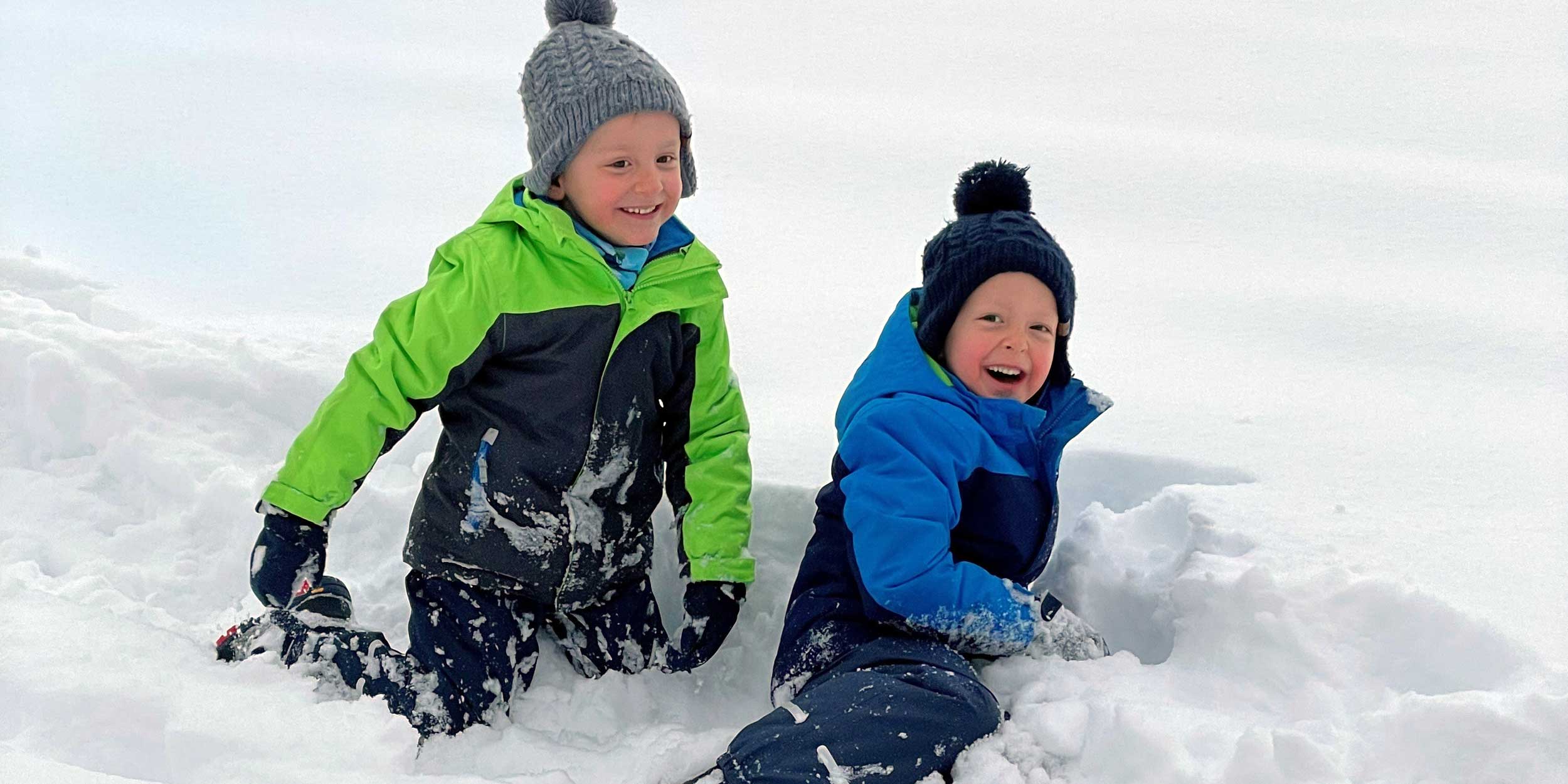 kids playing in snow