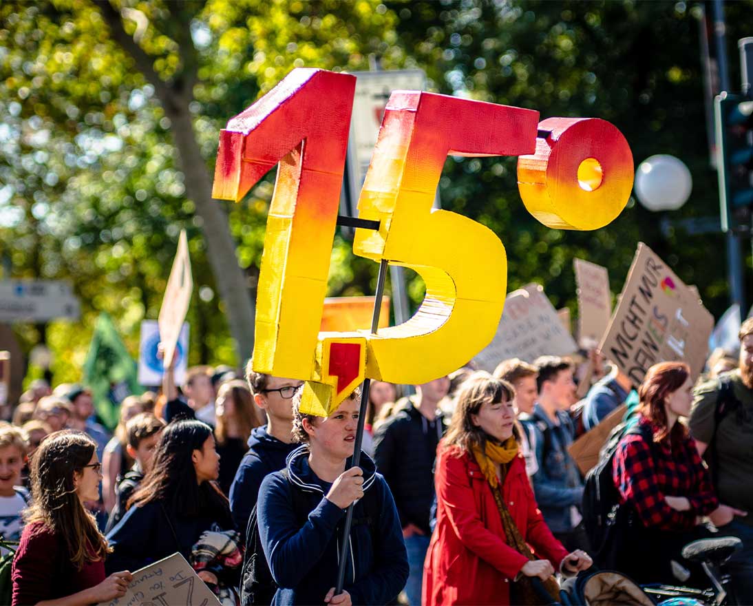 People protesting for climate action