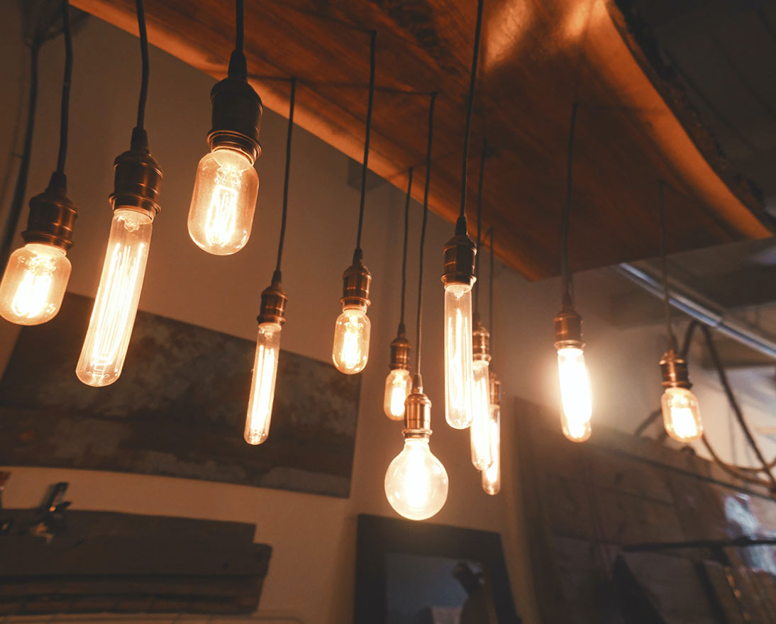 hanging light bulbs