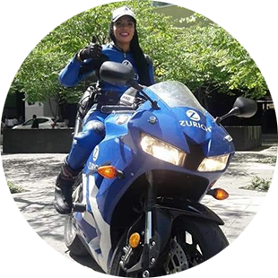 Alondra Gutiérrez Carrillo on a bike