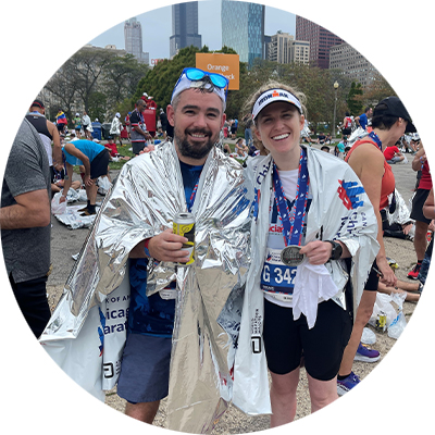 Grace and Barry at the Chicago Marathon