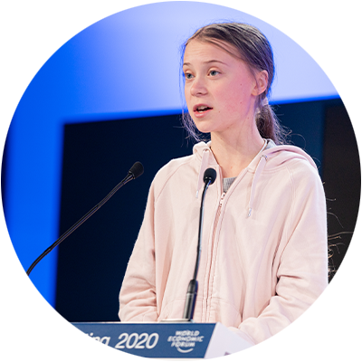 Greta Thunberg at Davos in 2020