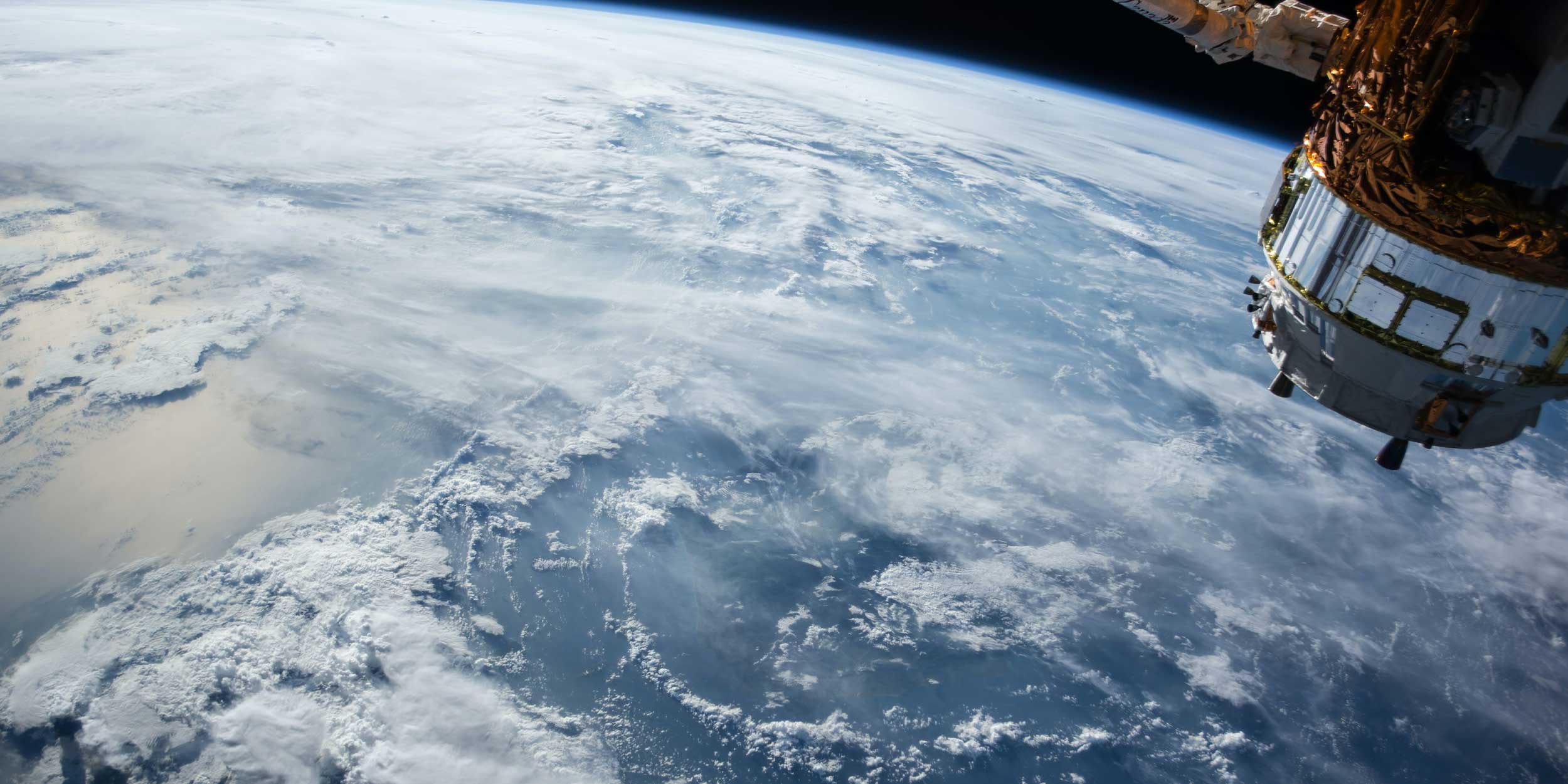 Satellite in space looking down on Earth