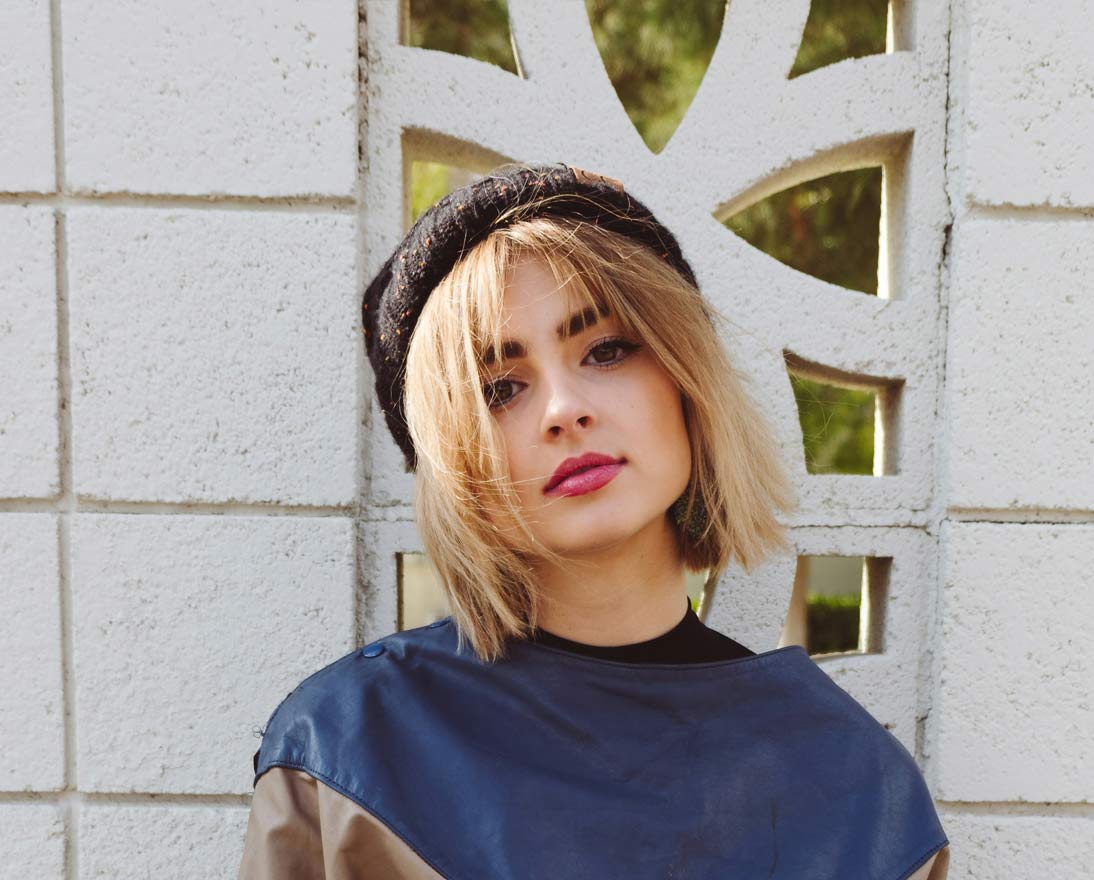 Young woman wearing a beanie hat
