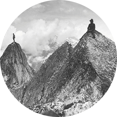 Vintage photo of mountain guides in the alps