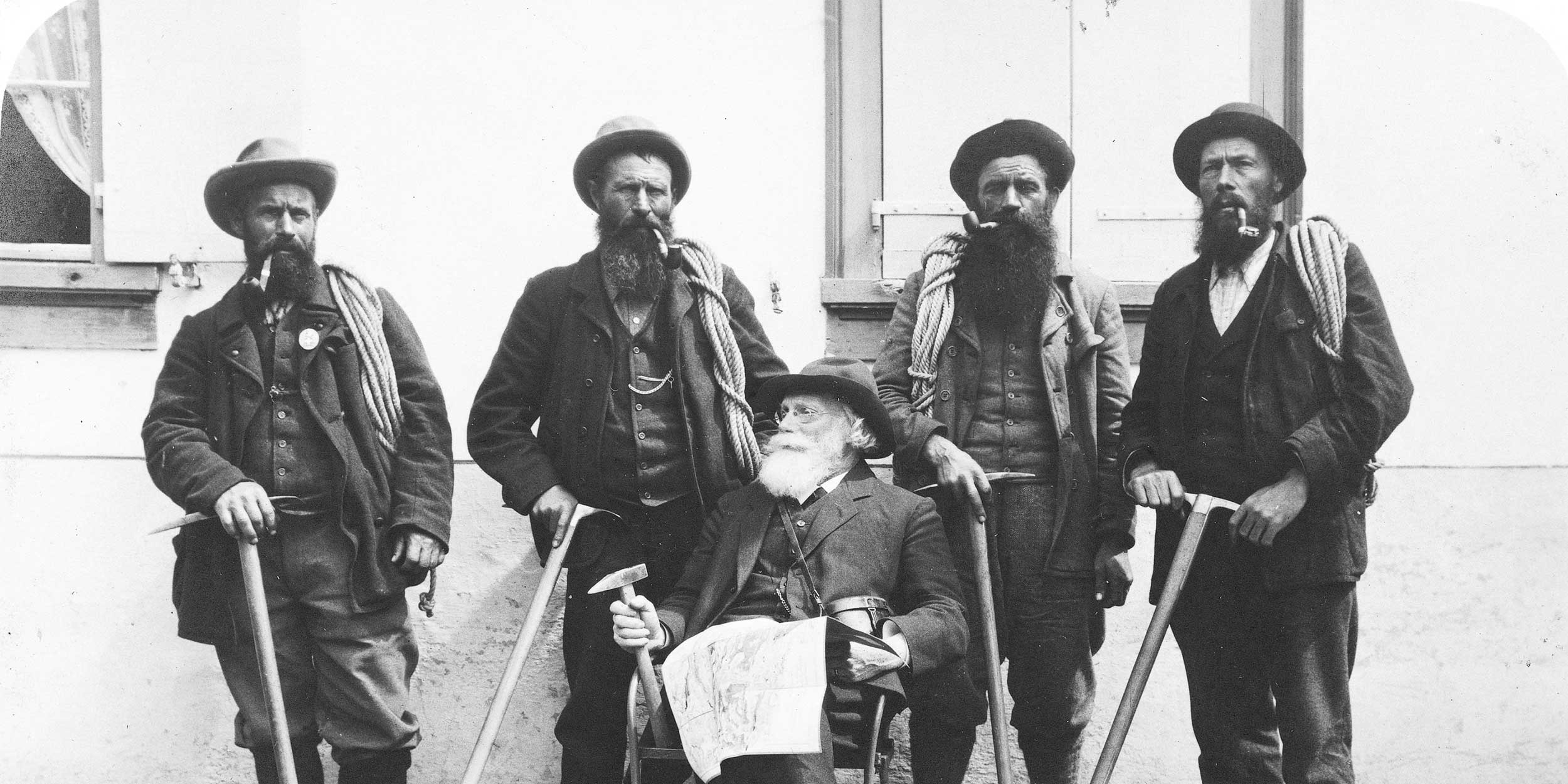 Vintage photo of mountain guides
