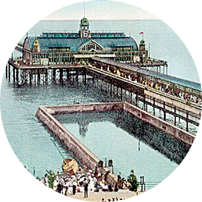 Old pavilion pier colorized picture