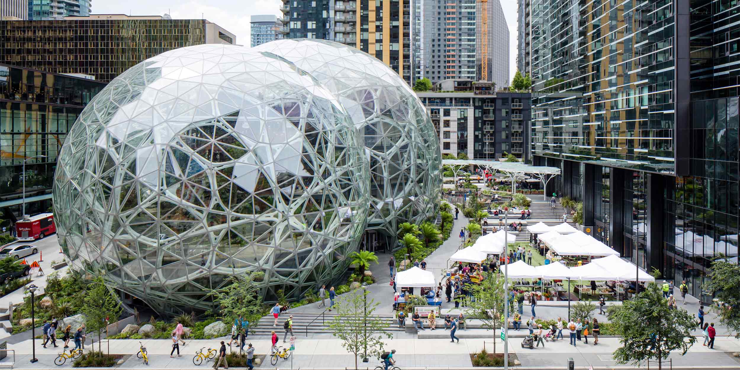 The Amazon Spheres in Seattle, Washington, designed by NBBJ. Photograph by Sean Airhart.