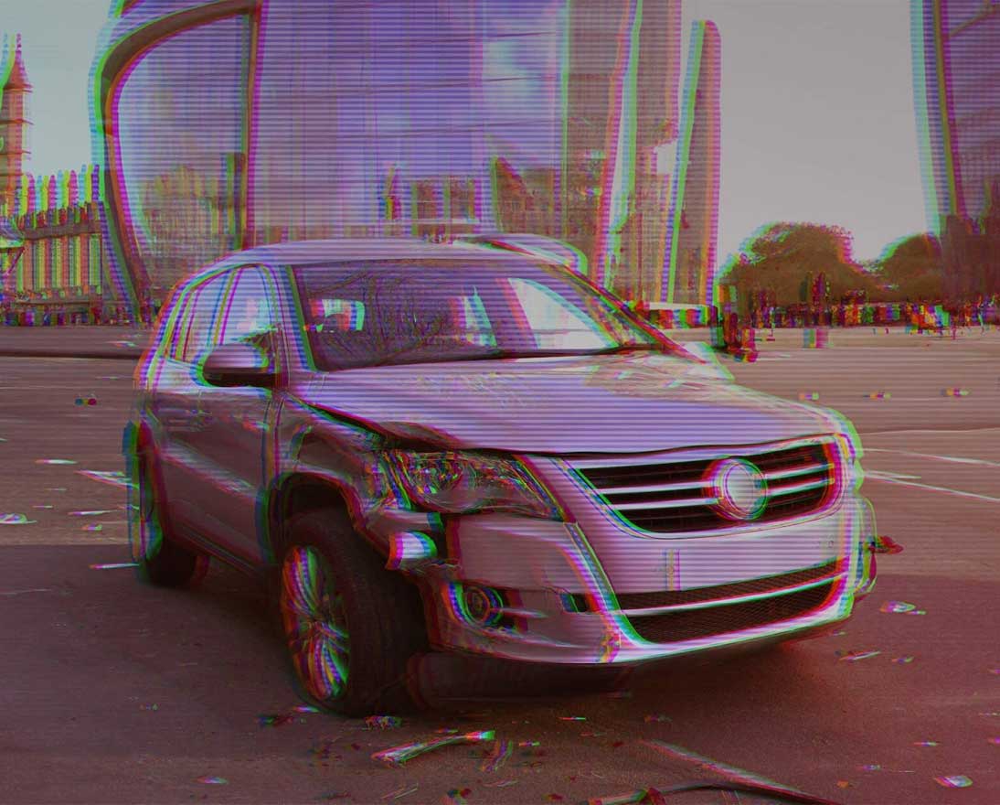 AI altered image of a damaged car