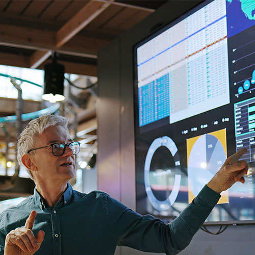 man conducting a seminar