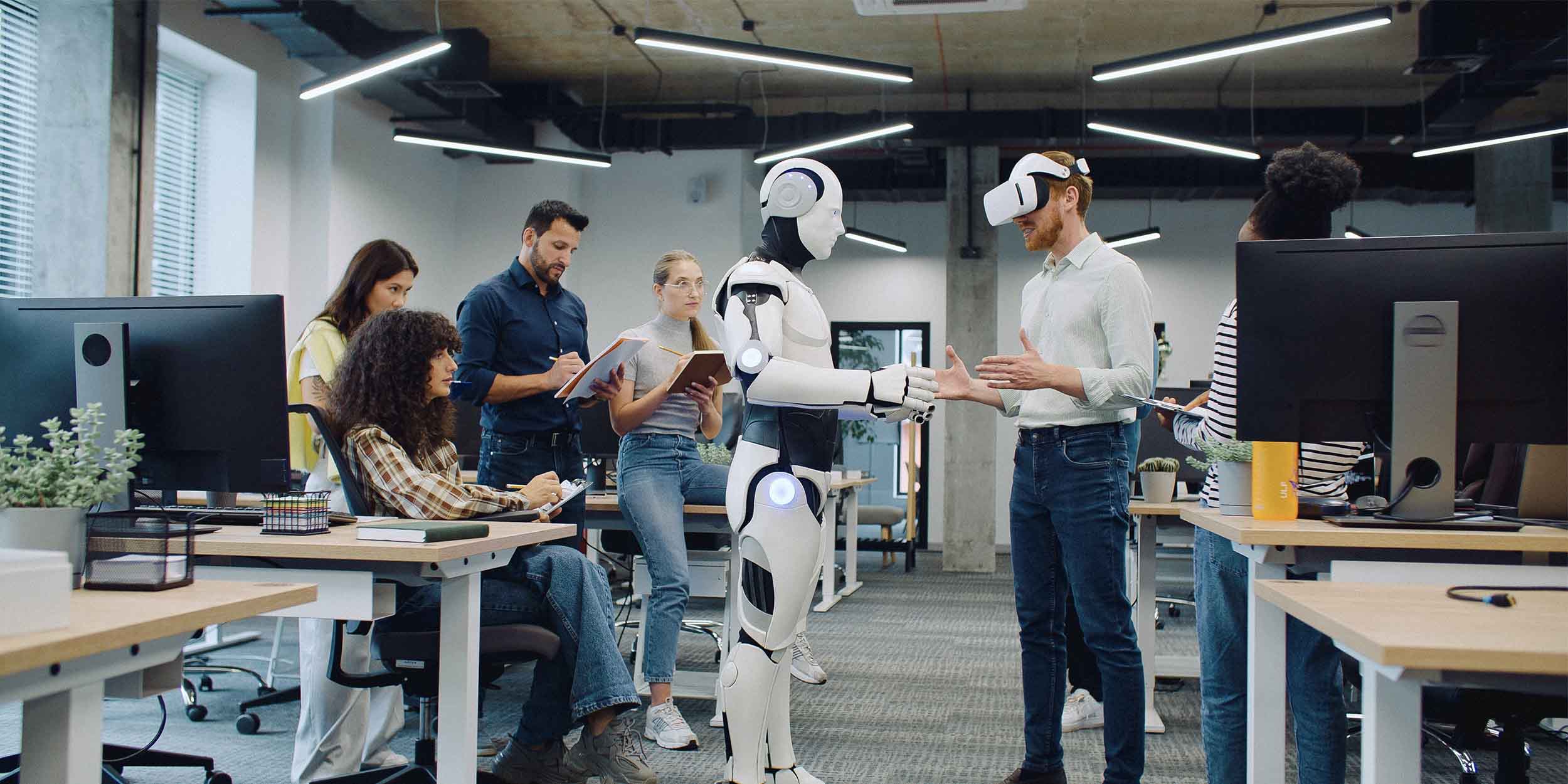 Trying to operate humanoid robot with help of virtual reality glasses