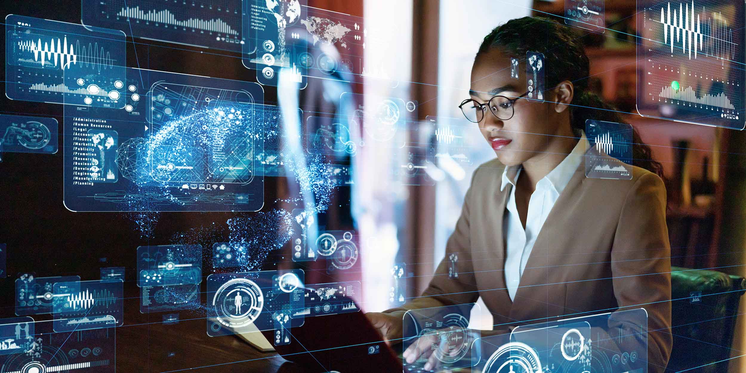 woman working on computer