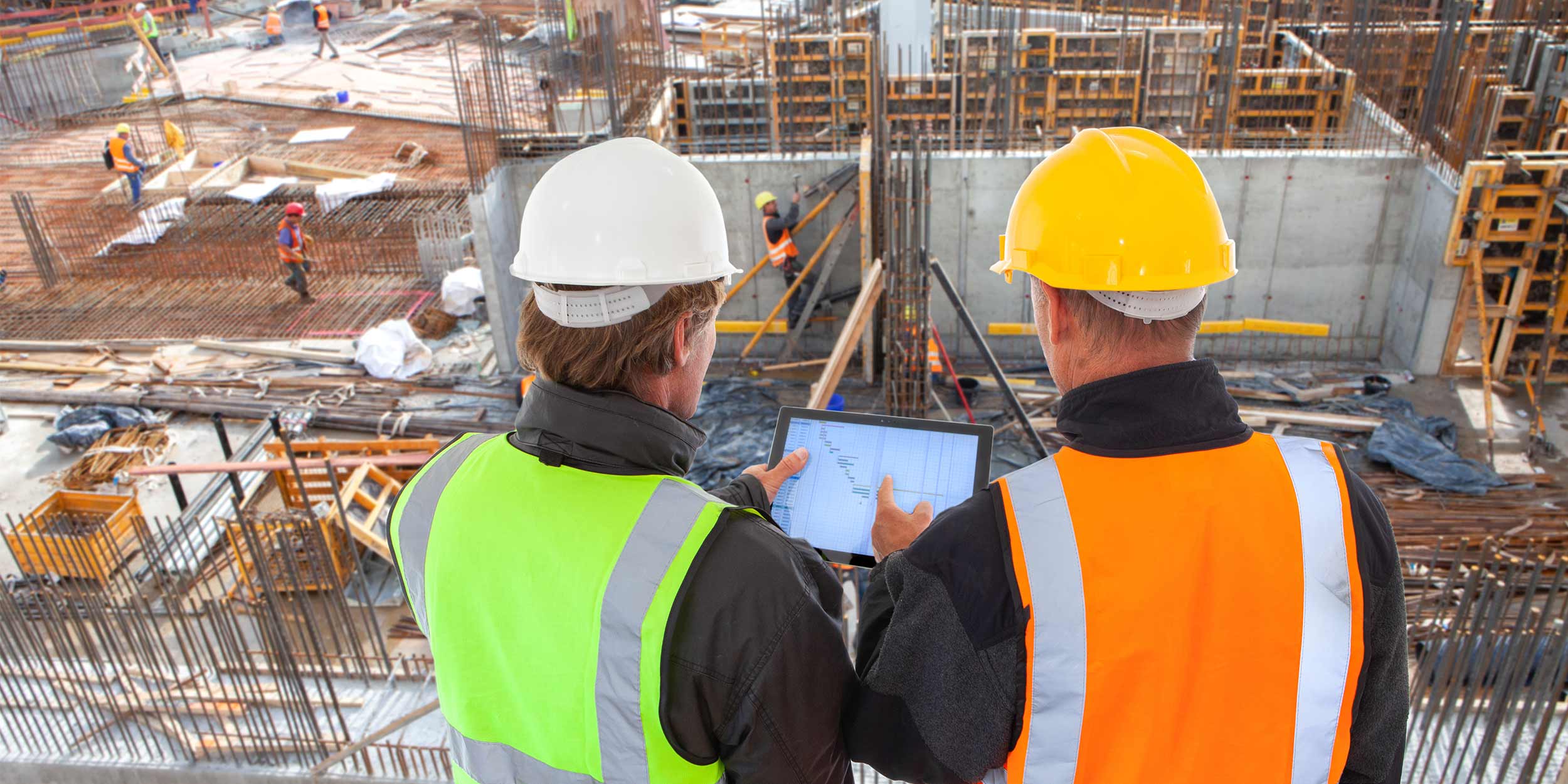 workers on construction site