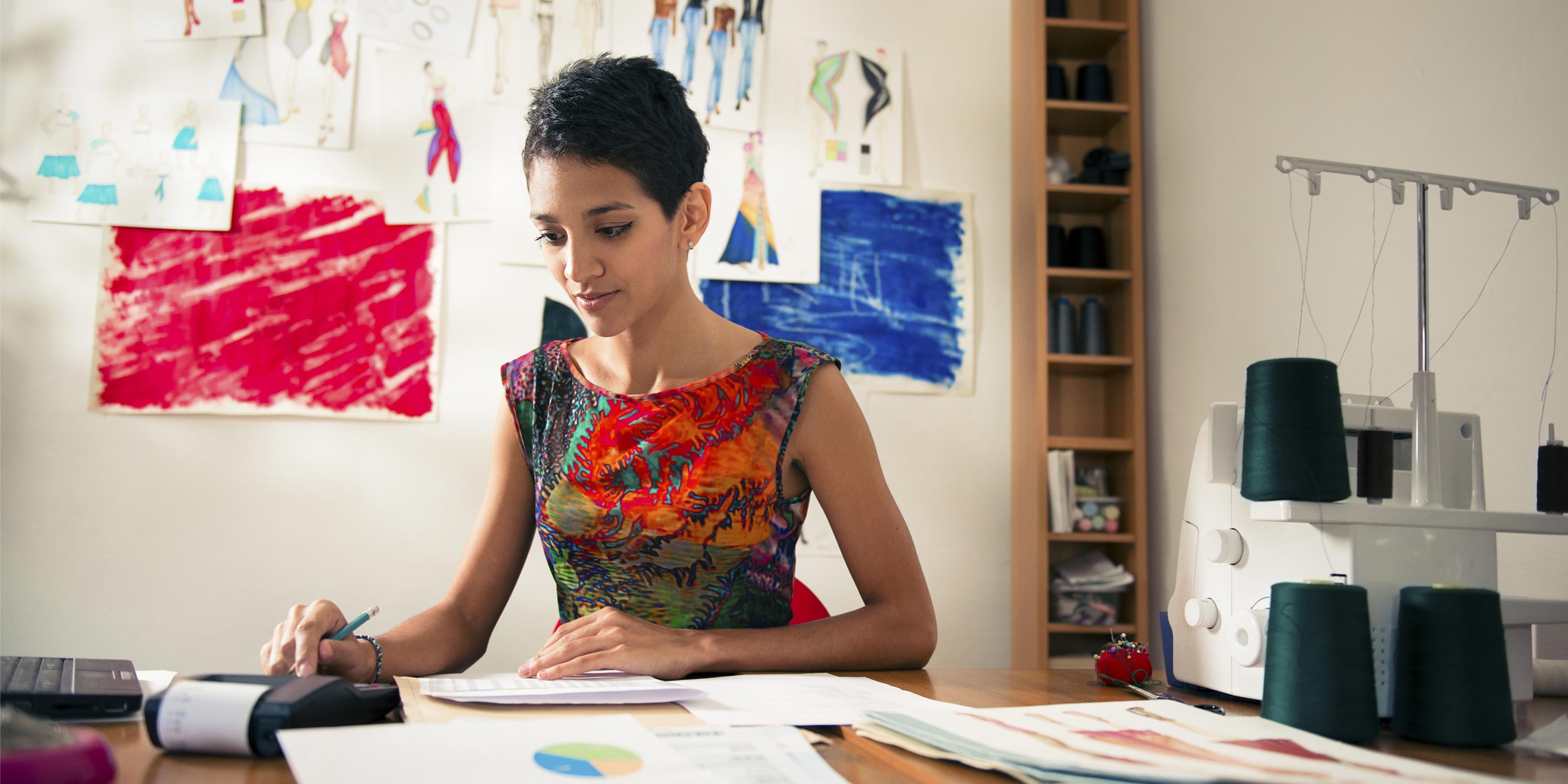 woman doing financial planning