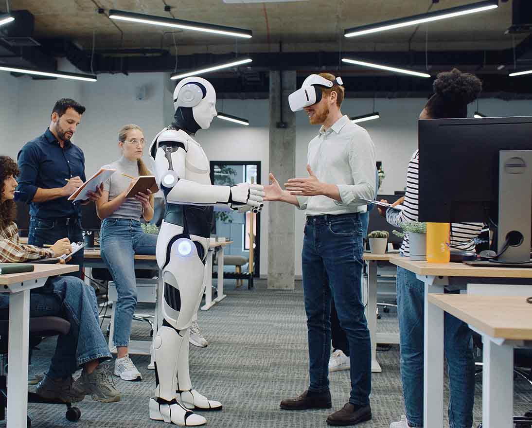 Trying to operate humanoid robot with help of virtual reality glasses